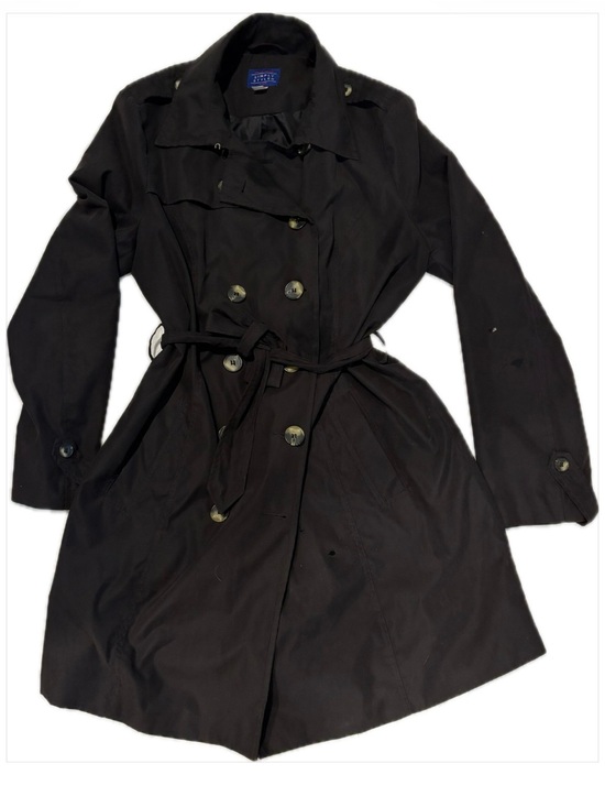Simply Styled Jackets & Blazers - Simply Styled Black Double-Breasted Midi-Trench Coat SZ L